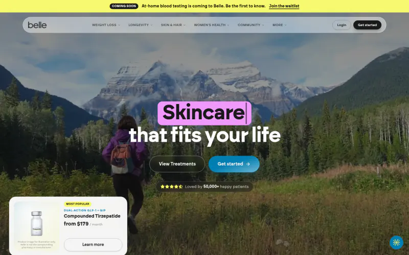 Belle homepage