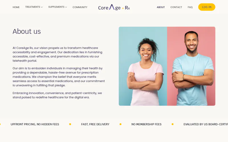 CoreAge Rx website screenshot