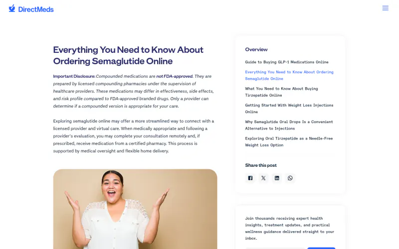 Direct Meds website screenshot