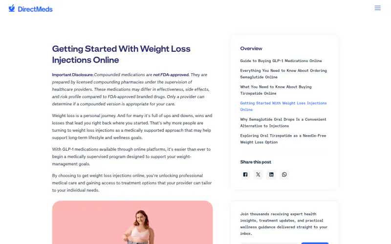 Direct Meds website screenshot