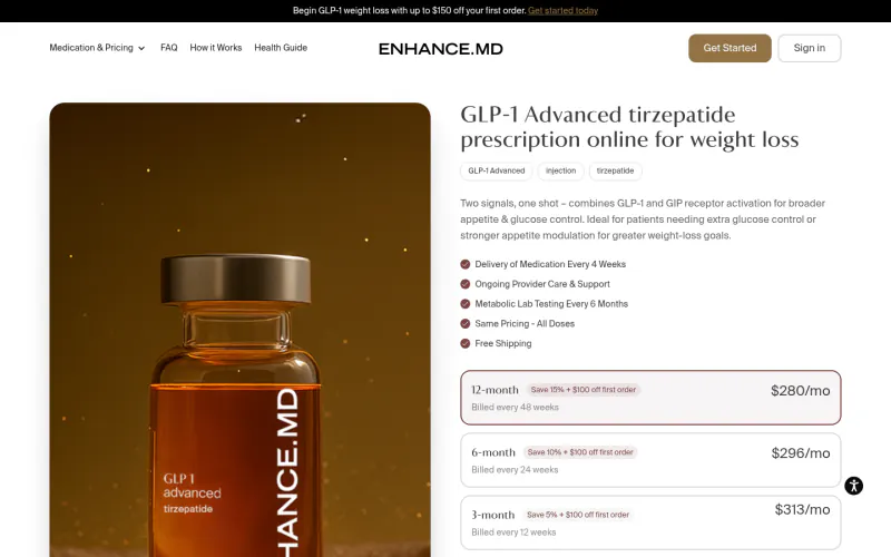 Enhance MD website screenshot