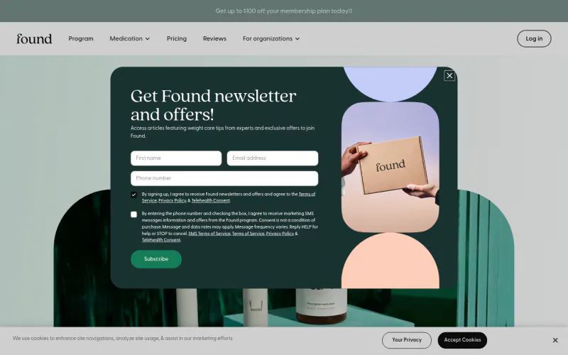 Found website screenshot
