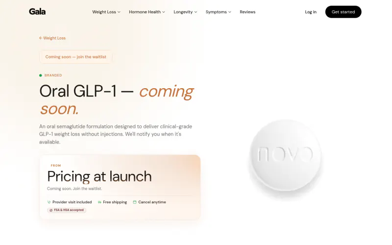 Gala Health website screenshot