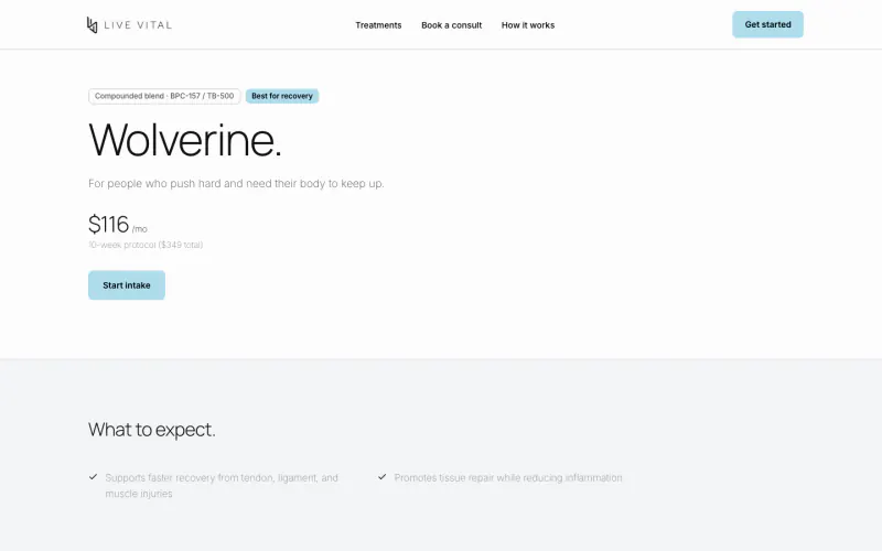 Live Vital website screenshot