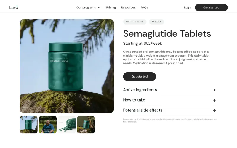 Luvo Health website screenshot