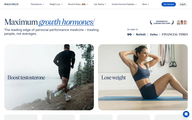 Maximus home page screenshot