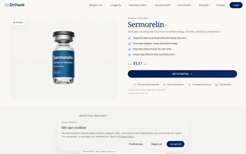 MyDrHank website screenshot