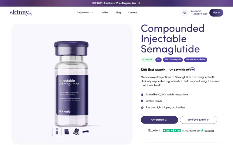 SkinnyRx website screenshot