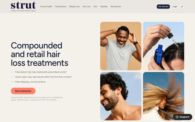 Strut Health website screenshot