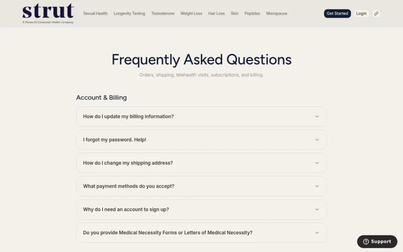 Strut Health website screenshot